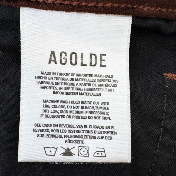 Agolde Nico High Rise Slim Bootcut Velvet Pants Brown Whimsigoth Grunge 32 NWT - Picture 10 of 13